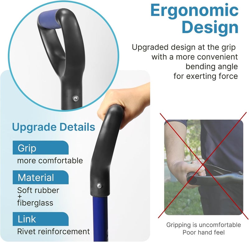 CGRNKT 10-Tine Pitch Fork for Gardening, Heavy Duty Manure & Mulch Fork with Fiberglass Handle, Wide Bedding Hay Fork for Compost, Farm, 45 Inch - Image 4